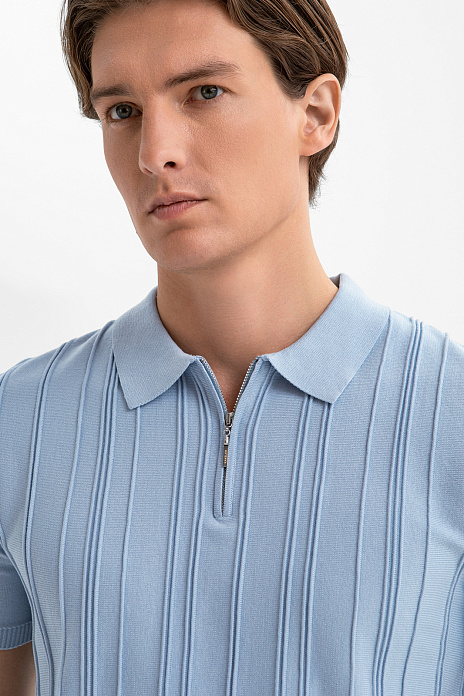 Поло из хлопка, цвет Голубой светлый