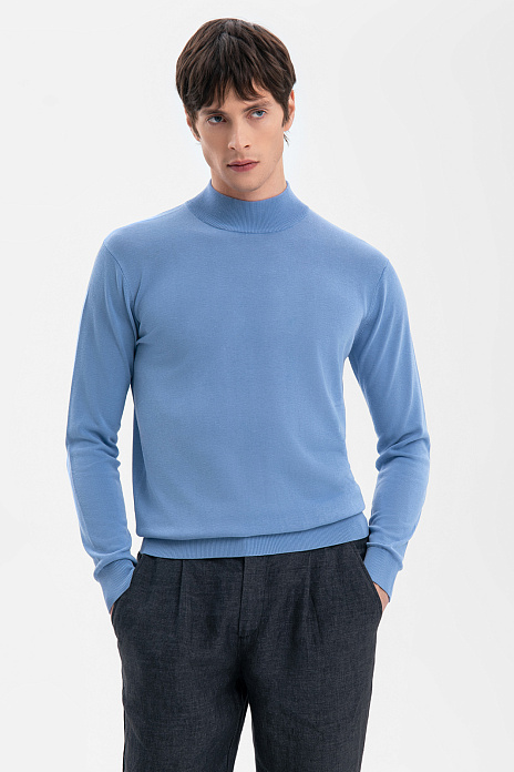 Водолазка Limited edition из шелка, цвет Голубой