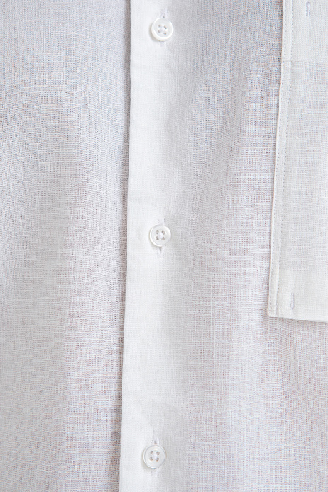 Сорочка с коротким рукавом изо льна и хлопка Carlo Bassetti (Италия), цвет Белый