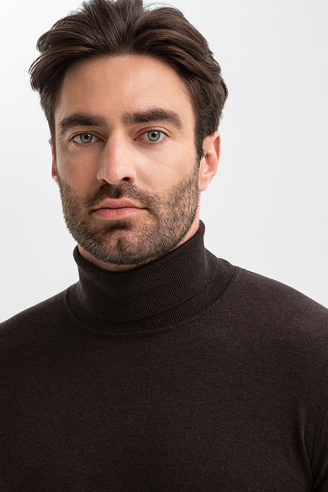 Водолазка из хлопка и кашемира, цвет Коричневый