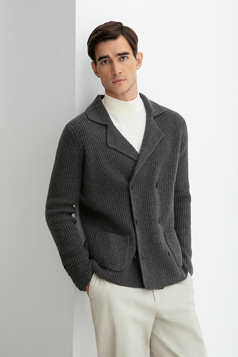 Кардиган из шерсти, цвет Серый