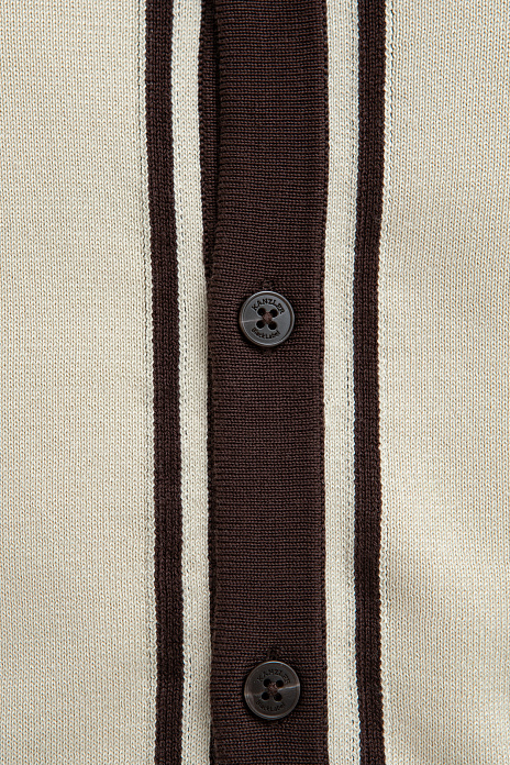 Кардиган с коротким рукавом из хлопка Пима, цвет Бежевый светлый