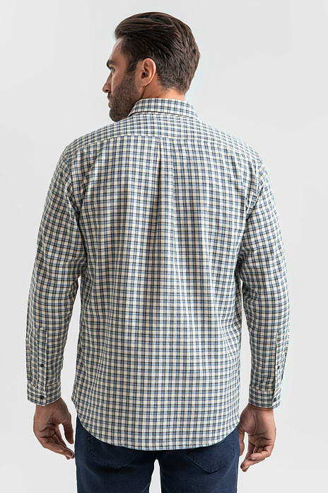 Фланелевая рубашка в клетку, цвет Зеленый