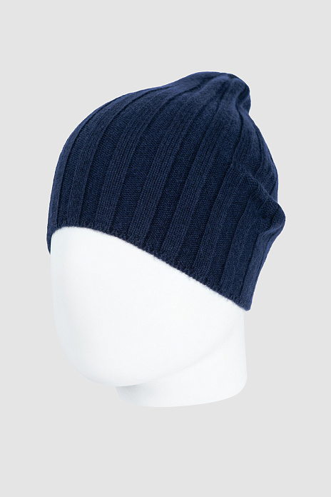 Шапка-бини из шерсти и кашемира, цвет Синий