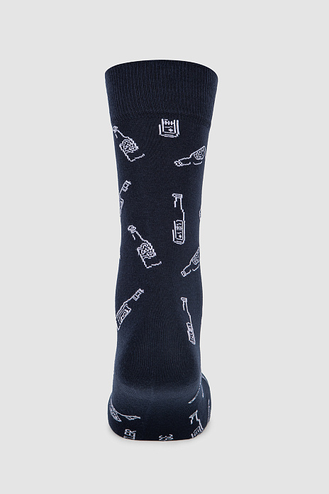 Хлопковые носки синие, цвет Синий темный