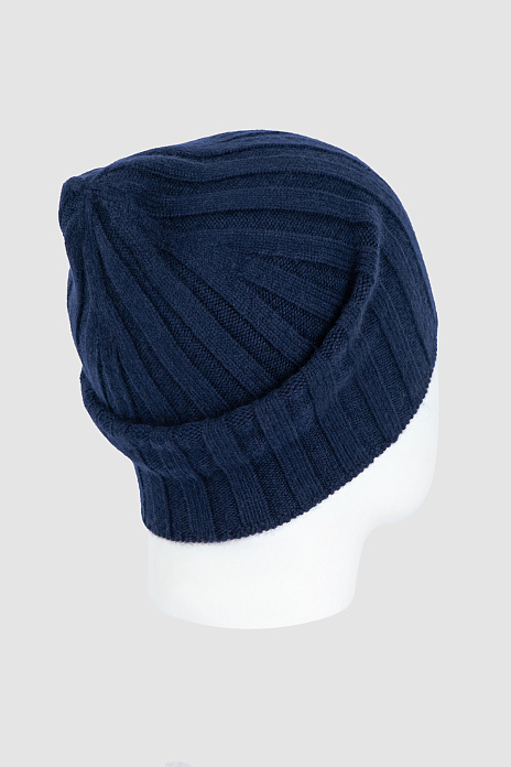 Шапка-бини из шерсти и кашемира, цвет Синий