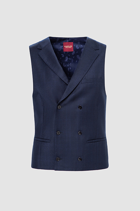 Жилет из шерсти и кашемира с водоотталкивающей обработкой, лимитированная коллекция, цвет Синий темный