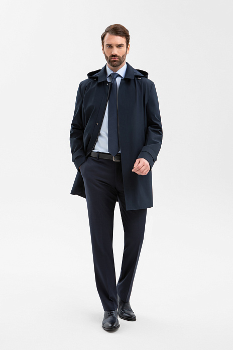 Плащ с водоотталкивающей обработкой, цвет Синий темный