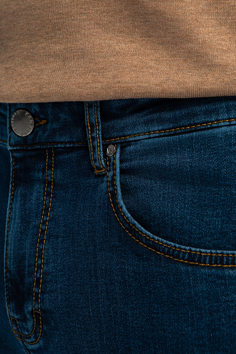 Джинсы комфортного силуэта, цвет Синий темный