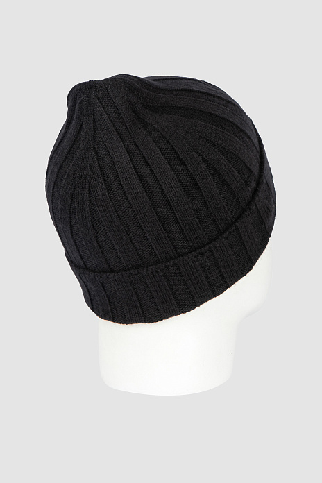 Шапка-бини из шерсти и кашемира, цвет Черный