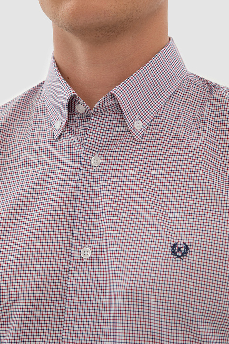 Сорочка с коротким рукавом из итальянской хлопковой ткани Monti, цвет Красный