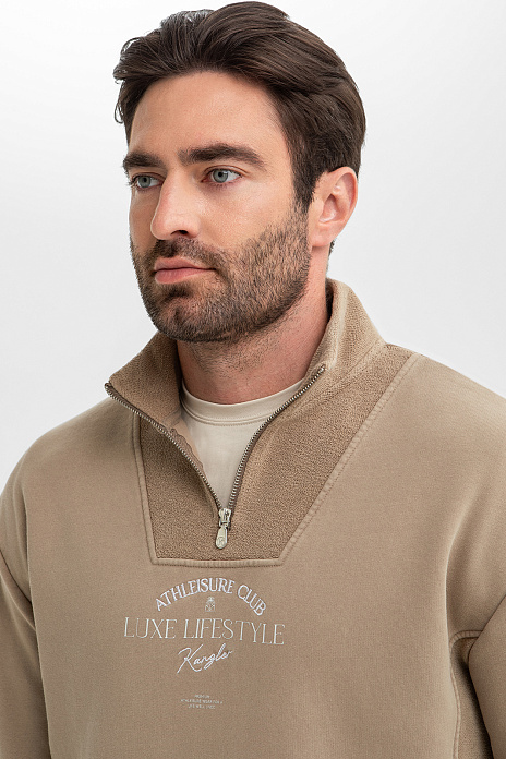 Толстовка из хлопка, цвет Бежевый