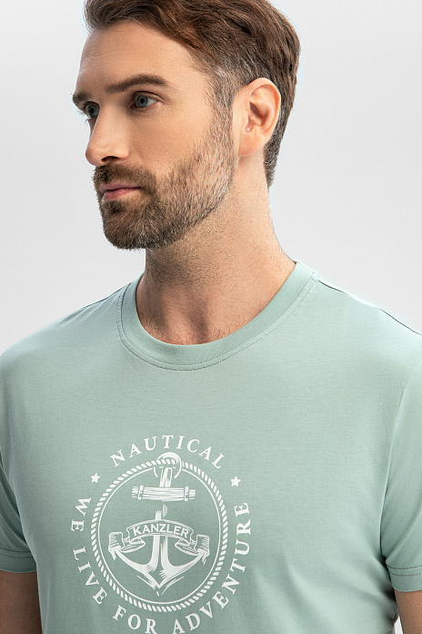 Зеленая хлопковая футболка, цвет Зеленый светлый