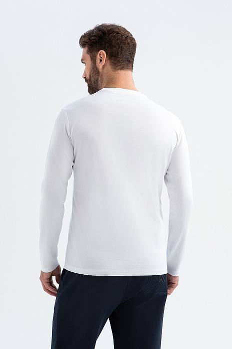 Лонгслив из мерсеризованного хлопка, цвет Белый