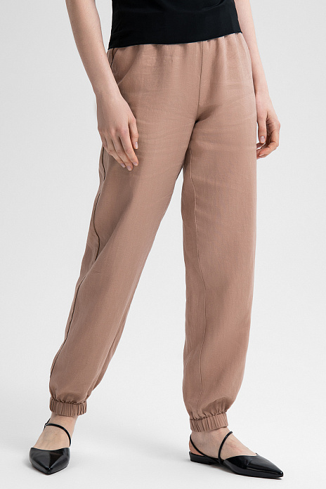Брюки изо льна, цвет Пудровый