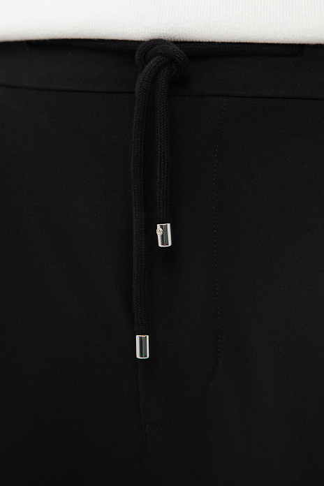 Черные брюки на кулиске, цвет Черный