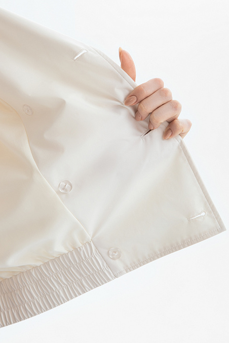 Куртка-тренч короткая, цвет Молочный