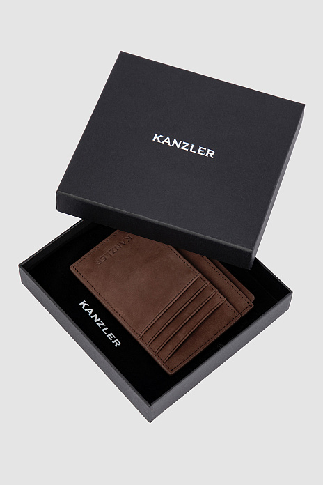 Визитница из натуральной кожи, цвет Коричневый