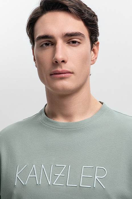 Зеленая футболка из хлопка Comfort fit, цвет Мятный