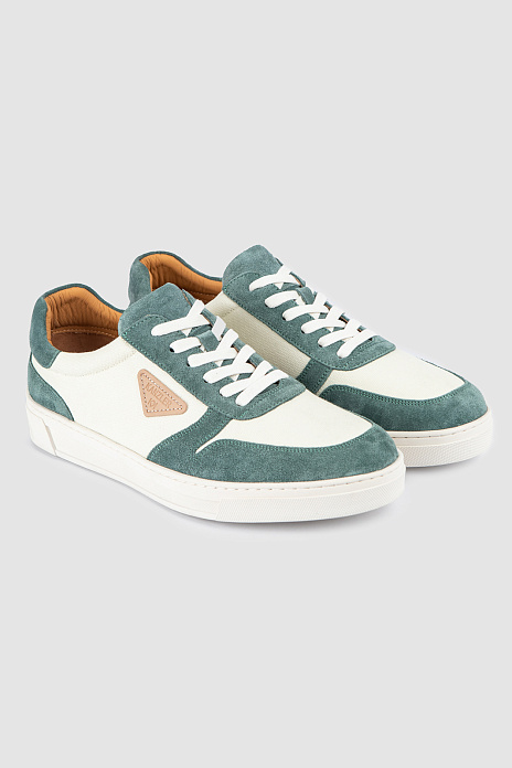 Кеды из натуральной замши и текстиля, цвет Мятный