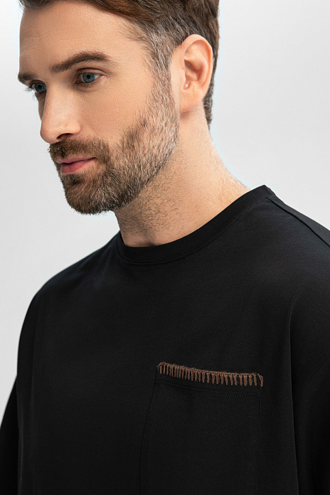 Черная хлопковая футболка оверсайз, цвет Черный