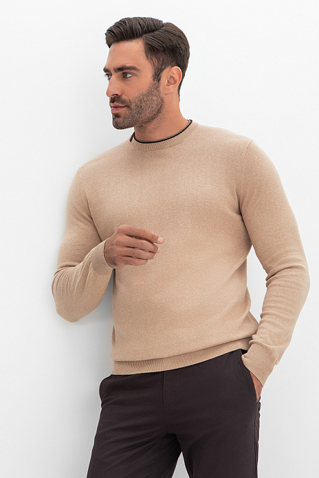 Джемпер из хлопка и кашемира, цвет Бежевый