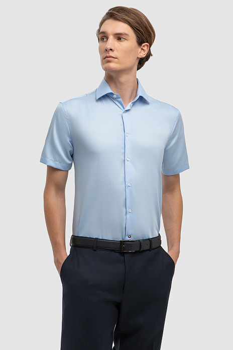 Сорочка с коротким рукавом, свободный фасон, цвет Голубой