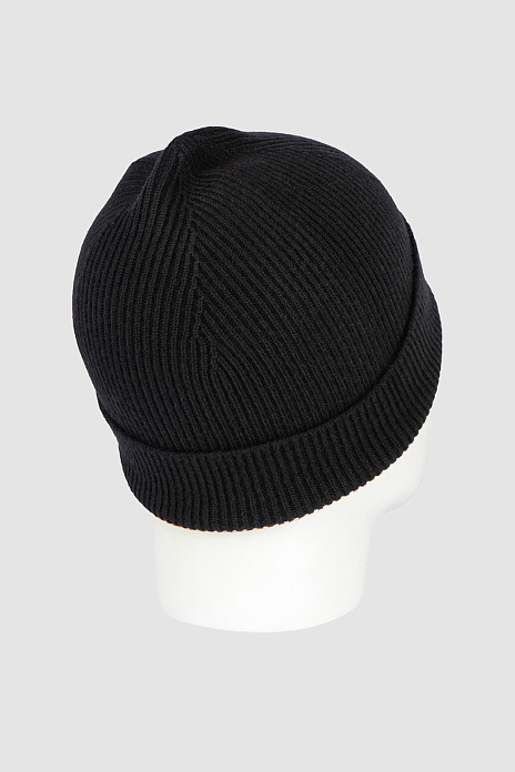 Черная шапка-бини из шерсти и кашемира, цвет Черный