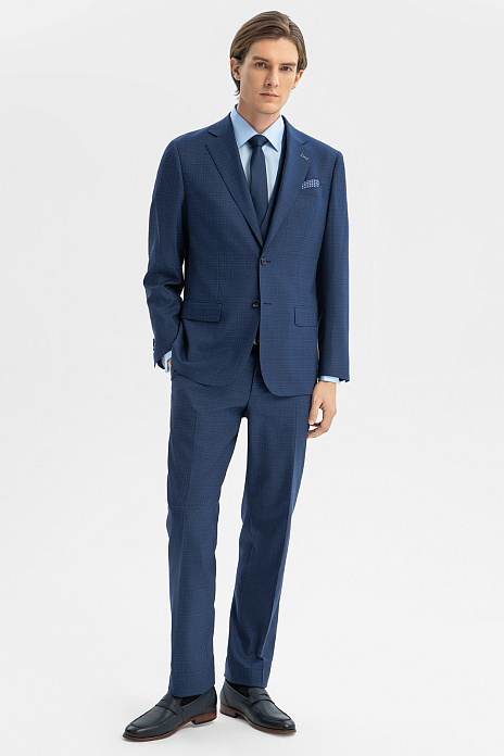 Костюм-тройка из шерсти, хлопка и льна с водоотталкивающей обработкой, цвет 