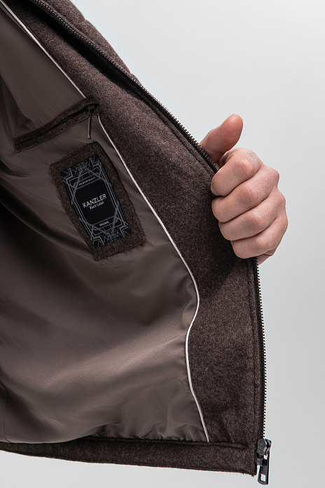 Стеганый жилет из смесовой шерсти, цвет Коричневый