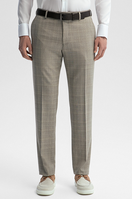 Брюки из шерсти, цвет Коричневый светлый