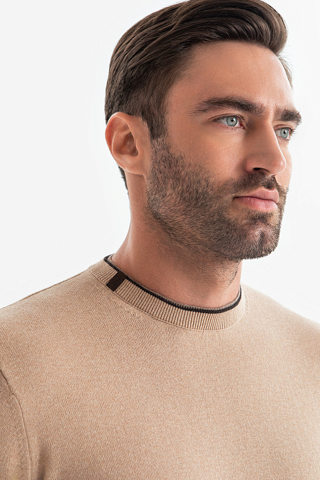 Джемпер из хлопка и кашемира, цвет Бежевый