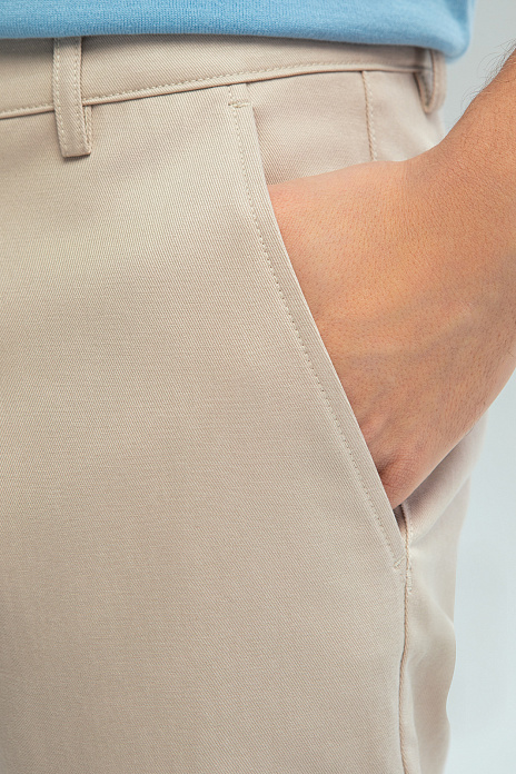 Шорты-бермуды из хлопка и тенсела, цвет Бежевый