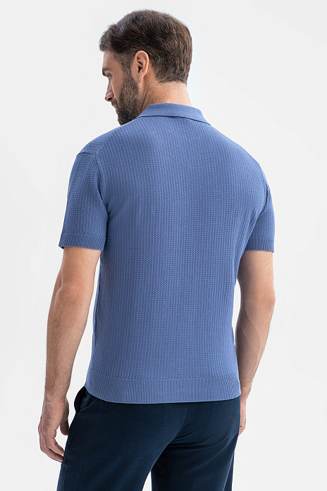 Поло из хлопка оверсайз, цвет Голубой темный