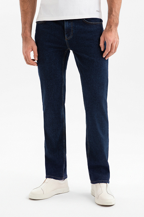 Джинсы прямого силуэта, цвет Синий темный