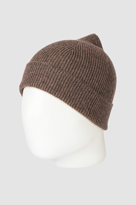 Шапка-бини из шерсти и кашемира, цвет Мокко