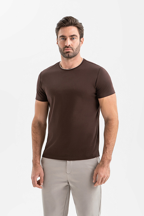 Футболка из мерсеризованного хлопка, цвет Коричневый