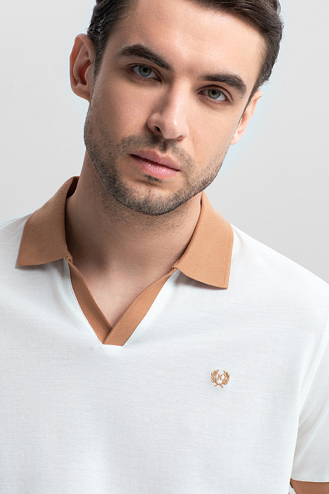 Поло из мерсеризованного хлопка, цвет Молочный