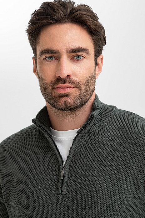 Джемпер из хлопка, цвет Зеленый темный