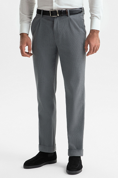 Брюки с отворотами, цвет Серый