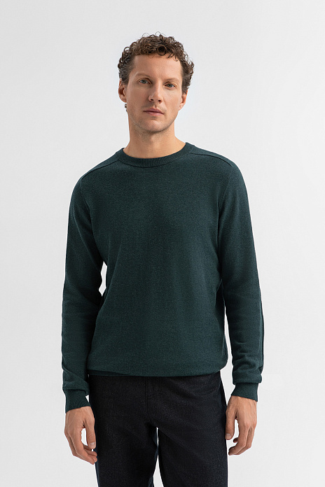 Джемпер из хлопка и кашемира, цвет Зеленый