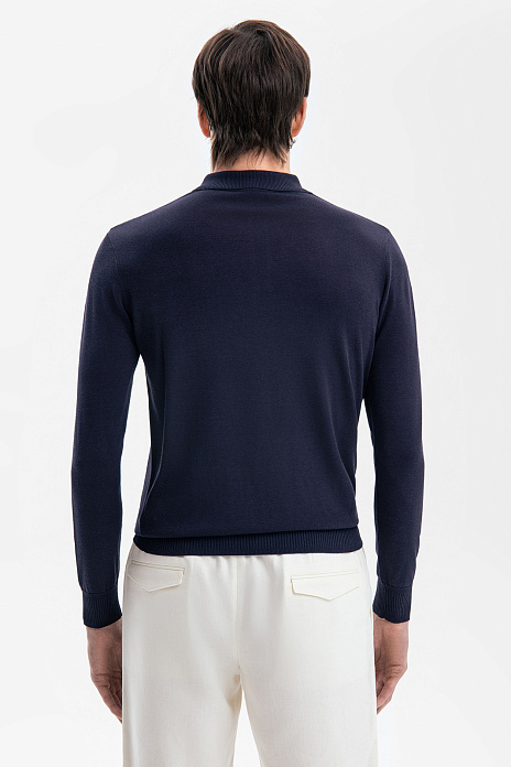 Поло Limited edition из шелка, цвет Синий темный