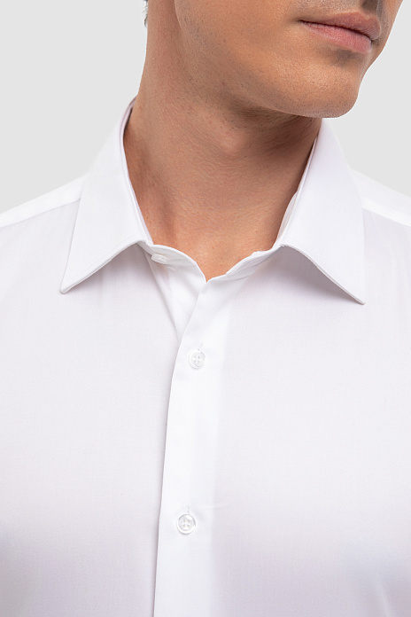 Белая сорочка с коротким рукавом из хлопка, цвет Белый