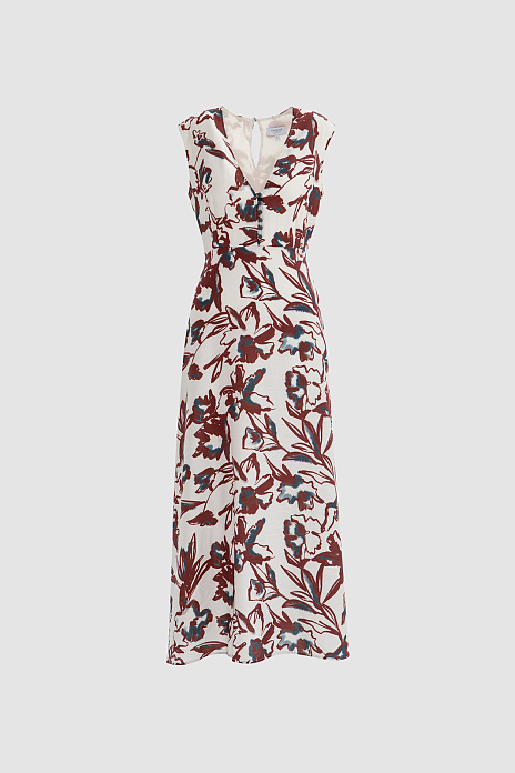 Платье с цветочным узором, цвет Бежевый