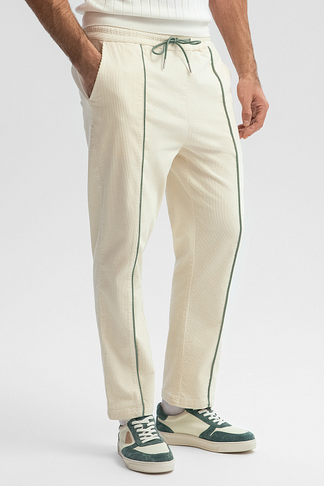 Брюки спортивные из вельвета, цвет Молочный