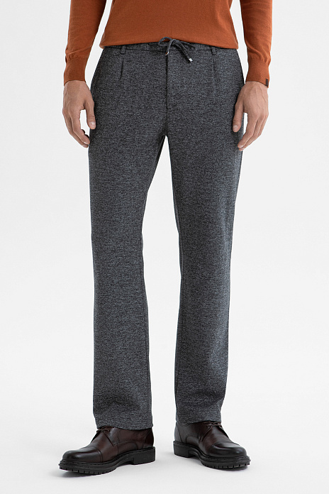 Брюки на кулиске с эффектом меланжа, цвет Серый