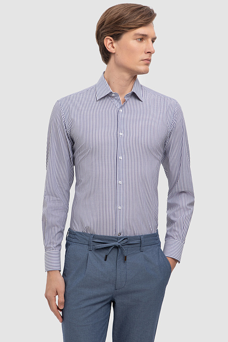 Сорочка из хлопка свободного фасона, цвет Голубой