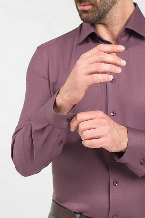 Рубашка из смесовой шерсти с возможностью машинной стирки, цвет Бордовый