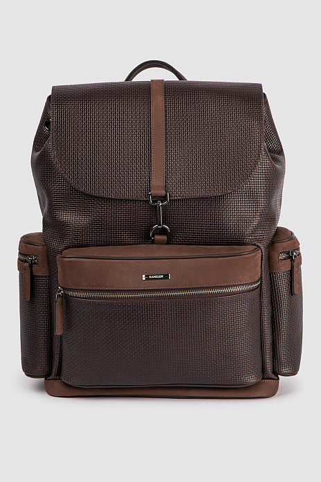 Рюкзак из натуральной кожи и замши, цвет Коричневый
