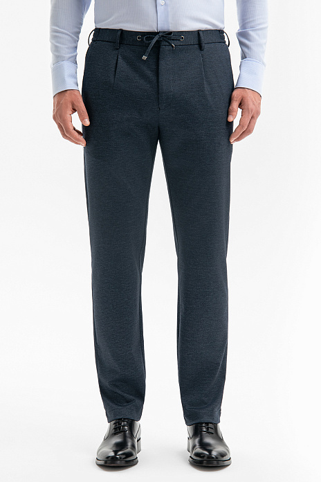 Брюки на кулиске, цвет Синий темный